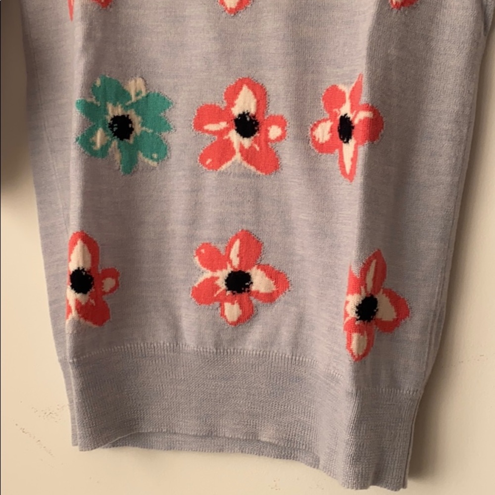 Donated | LAST CHANCE | J. Crew Flower Merino Wool 3/4 Sleeve sweater - Picture 3 of 6